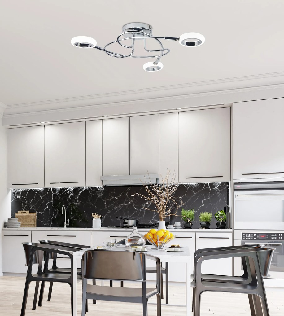 Candellux AURELION Stropné svietidlo 3X4W LED Chrome 3000K 98-65582