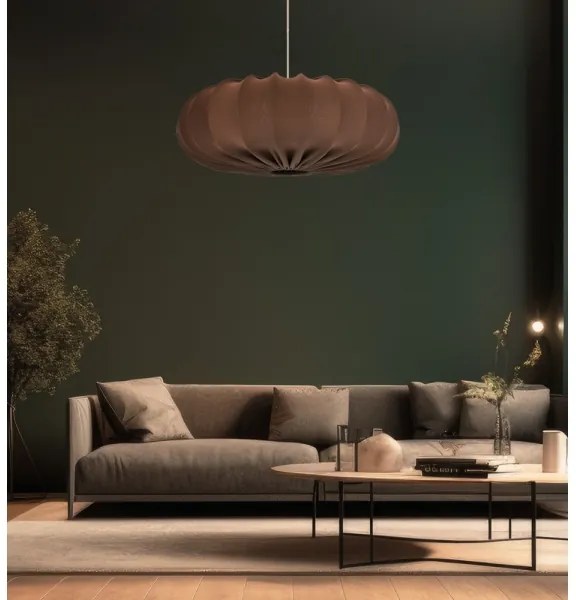 Závesný luster CAFEE na lanku, 1xE27/40W/230V, priemer 52 cm, hnedý