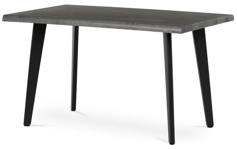 Stůl jídelní, 130x80x75 cm, MDF, kov, šedý dub, černá
