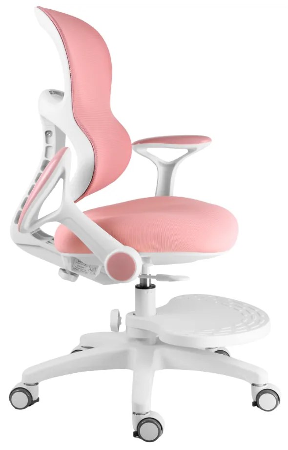 Detská rastúca stolička Neoseat JUNI 006 — látka, prateľný poťah, ružová