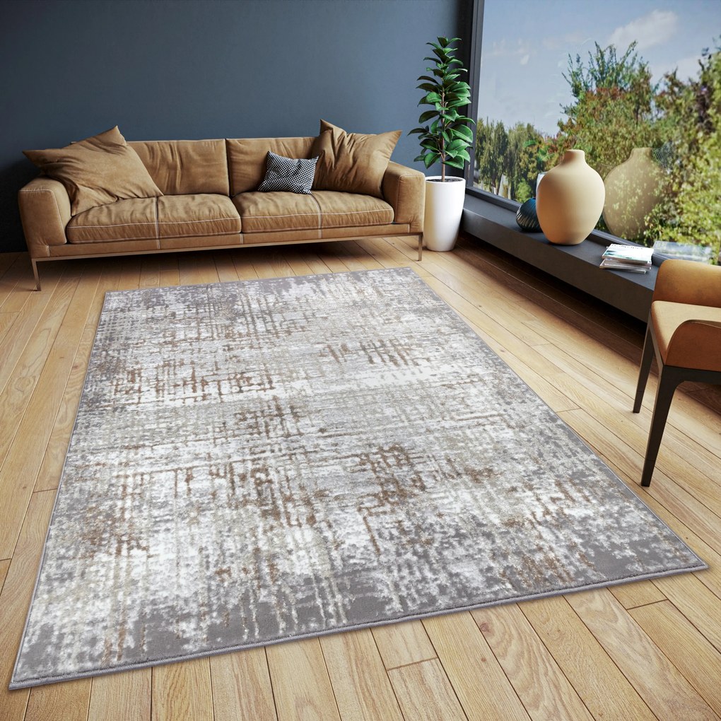 Hanse Home, Kusový koberec Shine 105925 Abstract Cream Grey, 200x280, šedá, obývacia izba