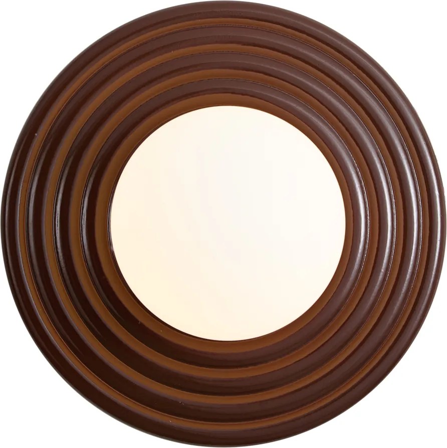 Retro nástenná lampa hnedá s okrúhlym opálovým sklom 20 cm IP44 - Lila