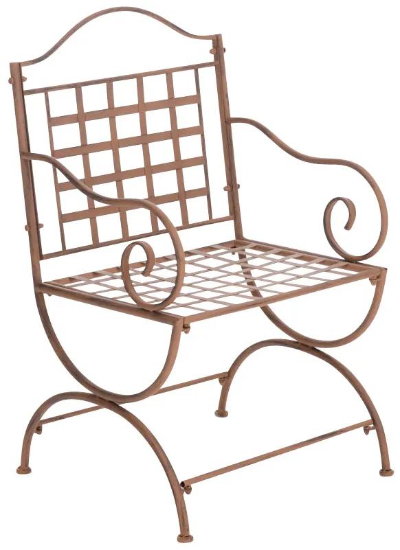 Kovová stolička Lotta s područkami - Hnedá antik