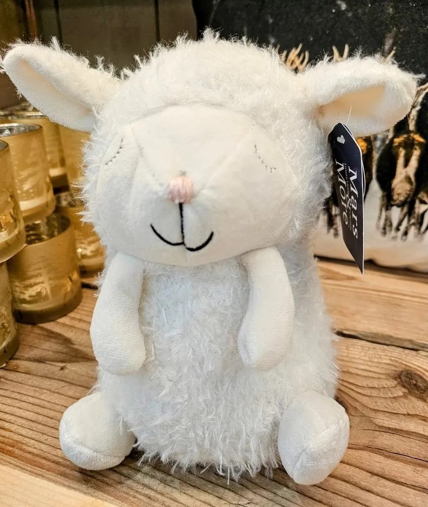 Biela dverná zarážka spiaca ovečka Sheep - 24*24*21 cm