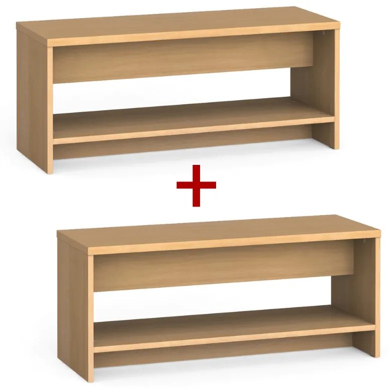 Šatníková lavica s policou na topánky 1+1 ZADARMO, zosilnená, 1000 mm, buk