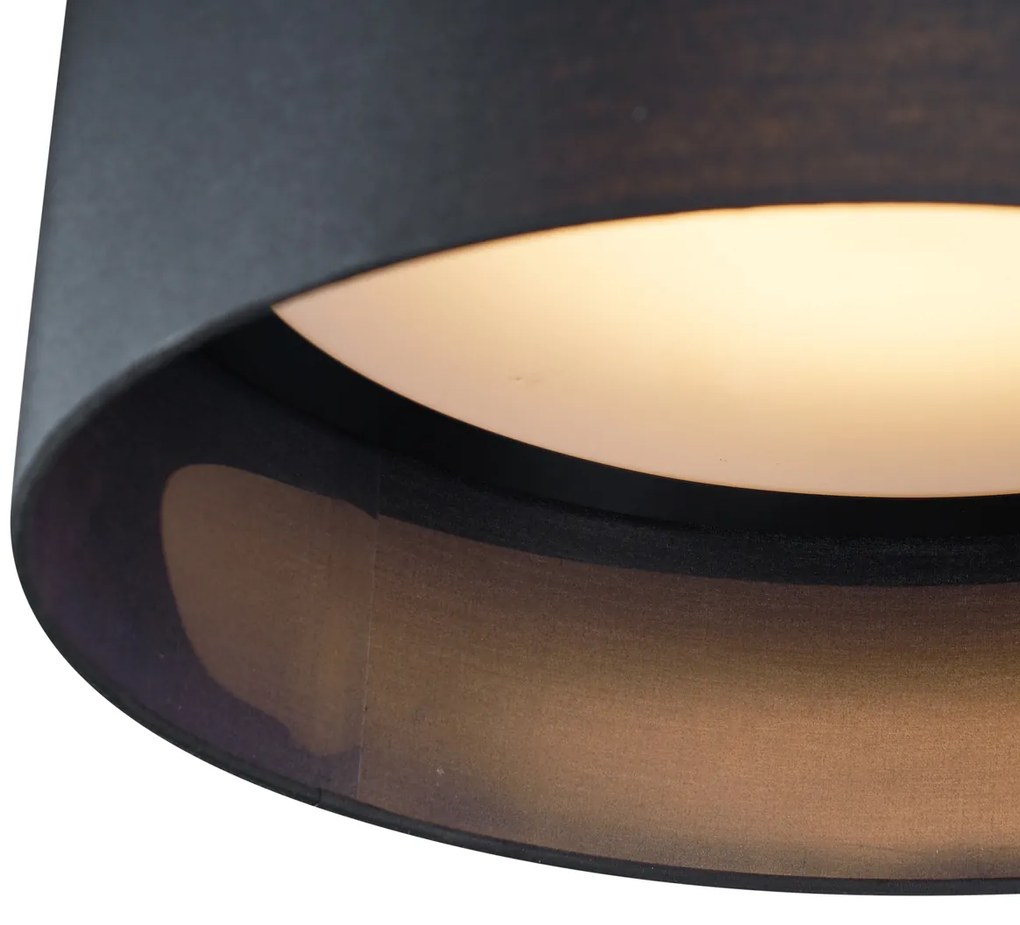 Moderné stropné svietidlo čierne transparentné 40 cm vrátane LED 3-krokové stmievateľné - Sue