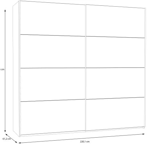 Šatníková skriňa KARO 220x210 cm biela/dub artisan