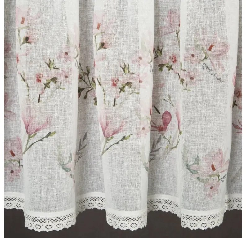 DECOREUM Záclona zdobená čipkou 150 cm x 60 cm biela 100 % polyester Rozmer varianty: 150 cm x 60 cm, Farba varianty: Biela 103168