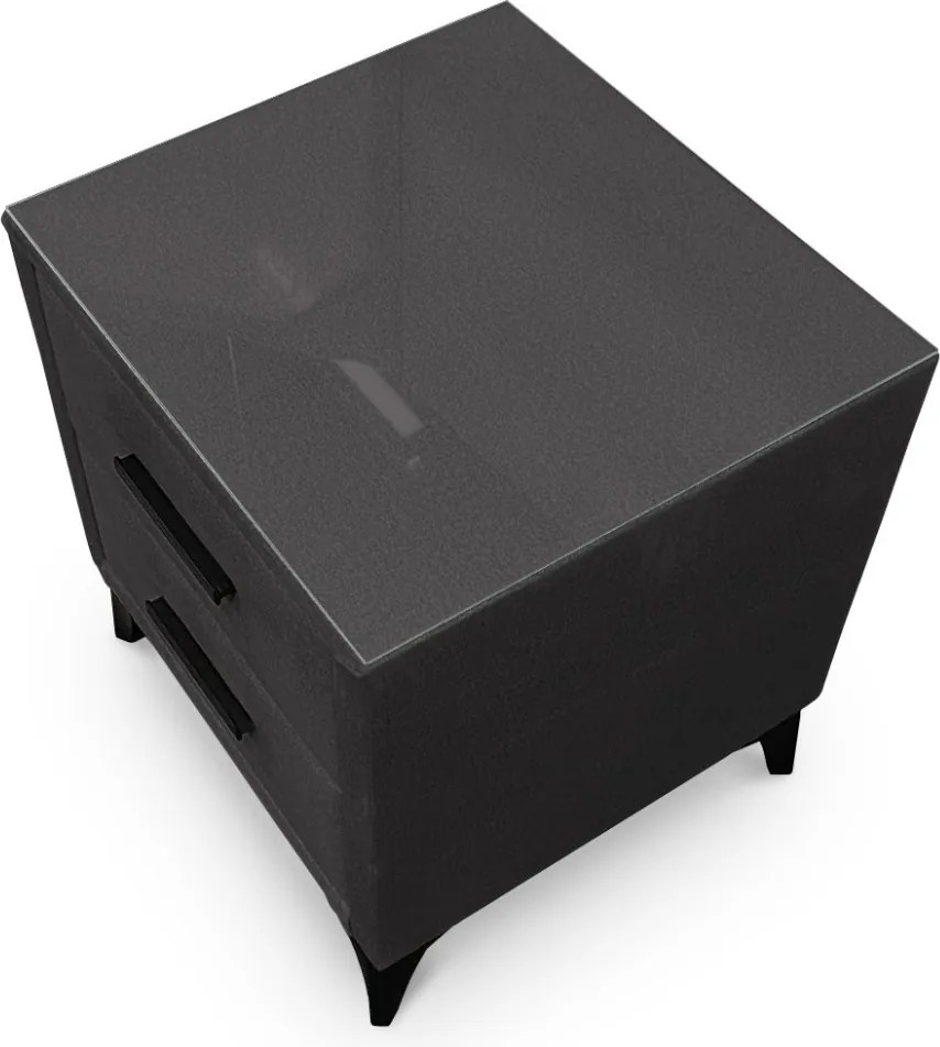 Nočný stolík s 2 zásuvkami Joy, grafitovo šedá látka