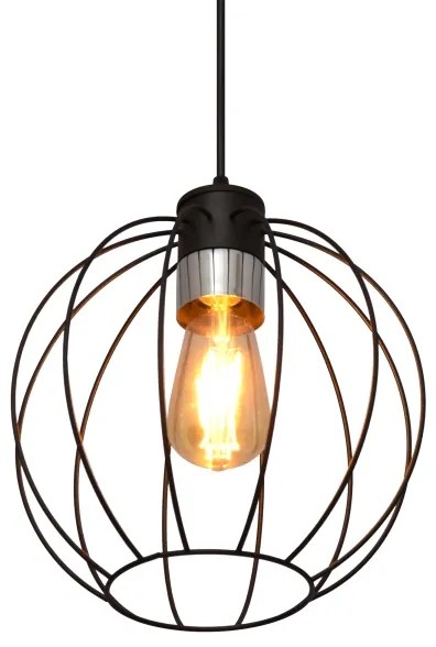 Luster na lanku STARLIGHT 1xE27/15W/230V čierna/stříbná