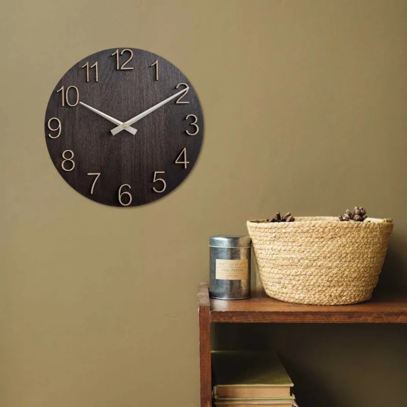 Elegantné drevené dubové hodiny na stenu I SENTOP MAS016-OSMO-3169-heads-silver