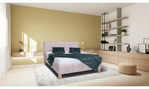 Čalúnená posteľ s matracom a úložným priestorom VIOLET 160x200 cm béžová