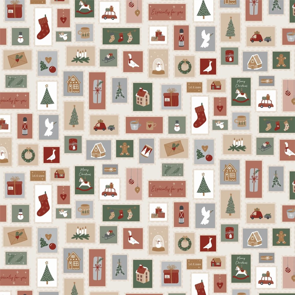 Ib Laursen Vianočné papierové obrúsky Christmas Stamps – 50 ks
