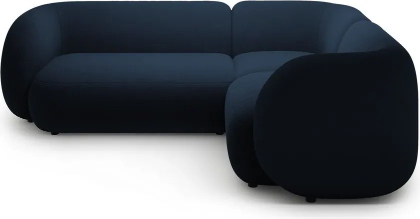 Modrá zamatová rohová pohovka (pravý roh/do L) Kate – Micadoni