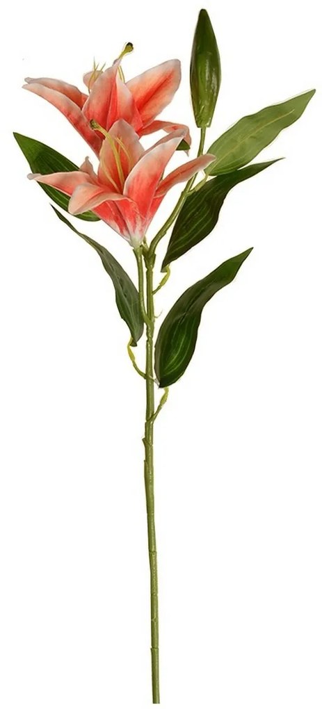 Umelý kvet konvalinka oranžová, dva kvety a púčik,v. 84 cm