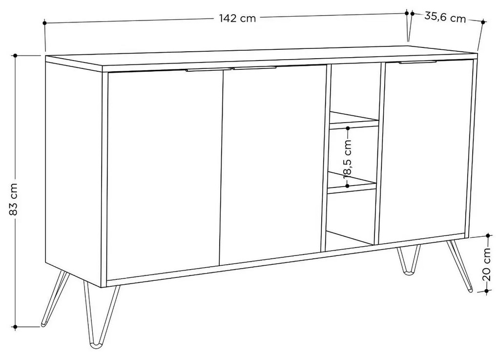 Skrinka Clara Oak and White