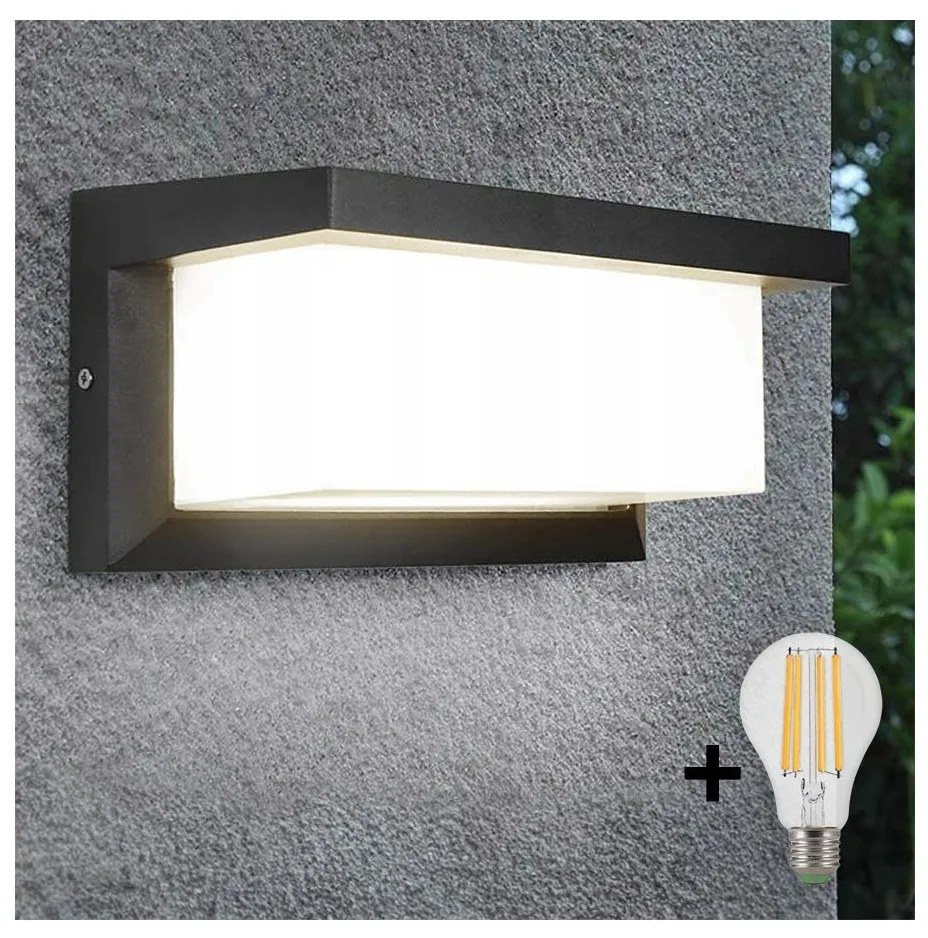 LED Vonkajšie nástenné svietidlo NEELY 1xE27/9W/230V 3000K IP54 antracit