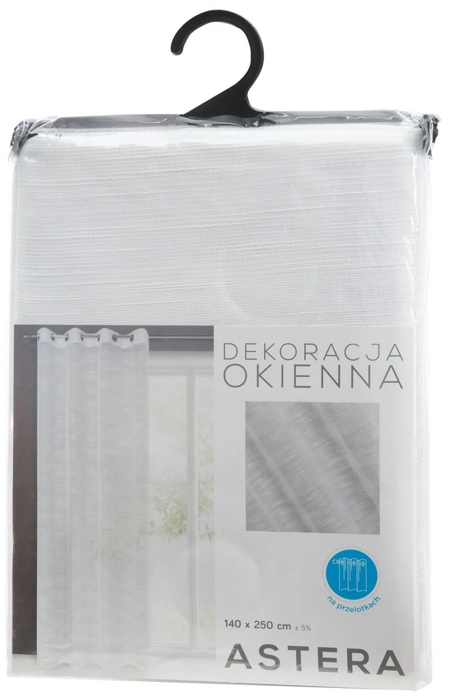 ZÁCLONA NA KRÚŽKOCH ASTERA 140X250 CM BIELA