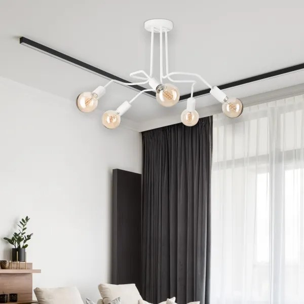 Prisadený luster MATYLDA 5xE27/60W/230V biela