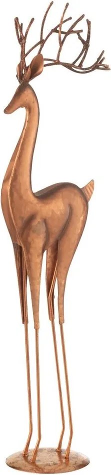 Medená kovová dekorácia jeleň Deer - 14*10*54 cm