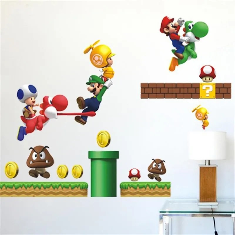 Veselá Stena Samolepka na stenu na stenu Super Mario Veľkosť: 72 x 60 cm