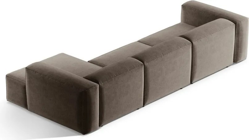 Hnedá rohová pohovka (pravý roh/s leňoškou) Bergamo – Cosmopolitan Design