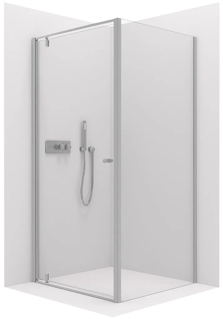 Cerano Ferri, krídlový sprchovací kút 80(dvere) x 100(stena) x 195 cm, 6mm číre sklo, chrómový profil, CER-CER-427444