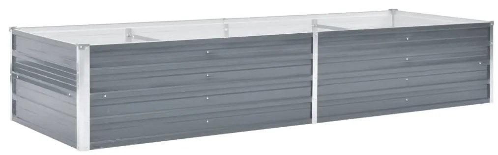 vidaXL Vyvýšený záhradný záhon, pozinkovaná oceľ 240x80x45 cm, sivý