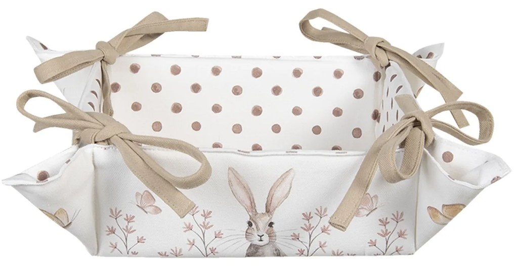 Bavlnený košík na pečivo s veľkonočným motívom Rustic Easter Bunny - 35 * 35 * 8 cm