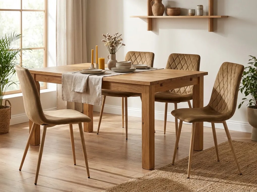 Hnedá zamatová stolička TURIN