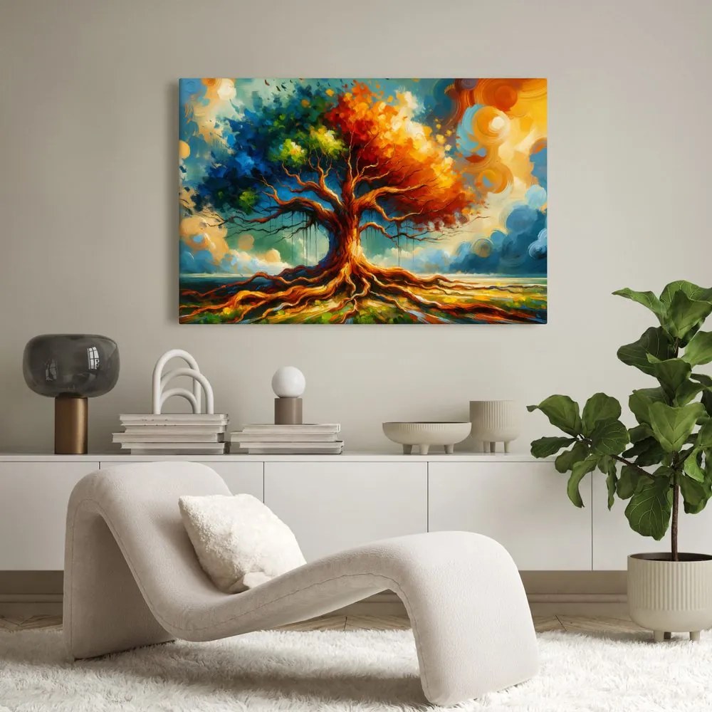Obraz strom života v farbách jesene