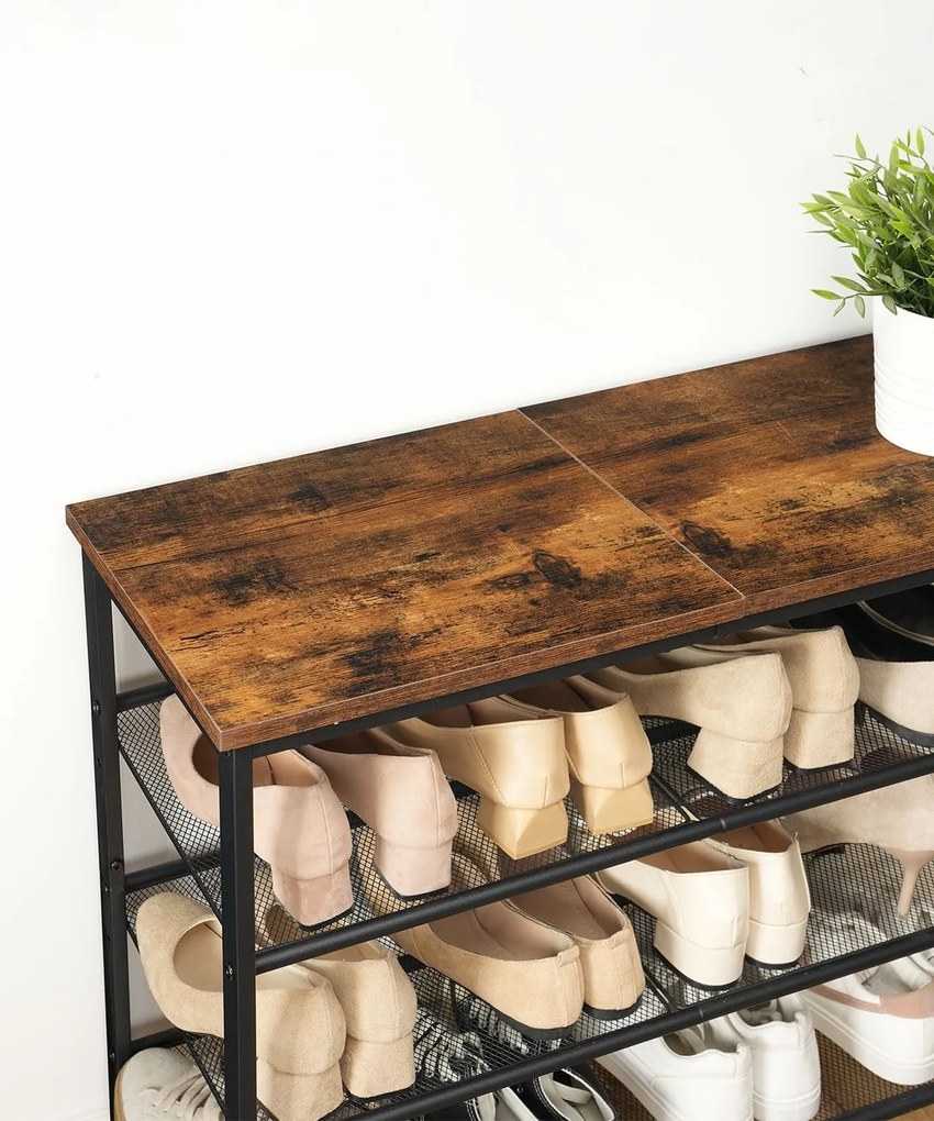 Botník Vasagle Melas 81 cm černý/hnědý