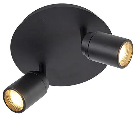 Moderné bodové svetlo do kúpeľne čierne 2-svetlo IP44 - Ducha