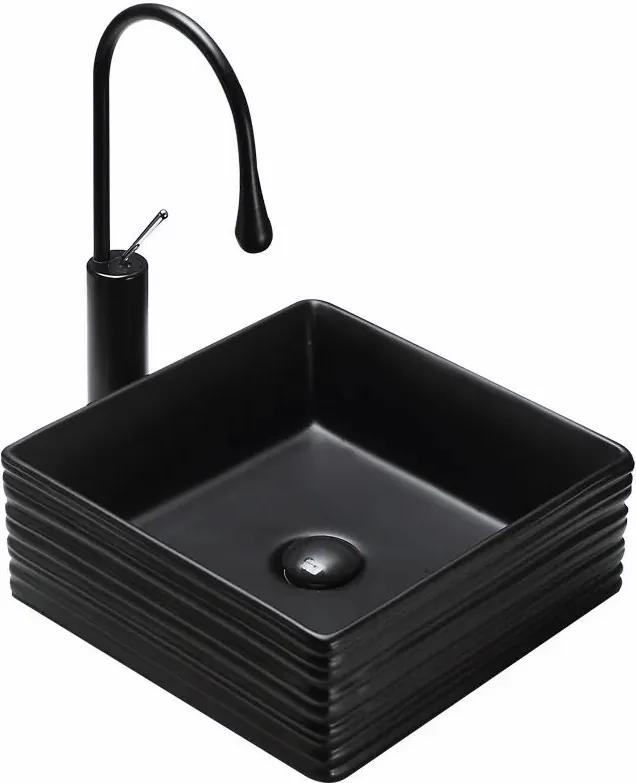 REA Solo umývadlo, 39 x 39 cm, čierna matná, REA-U7916