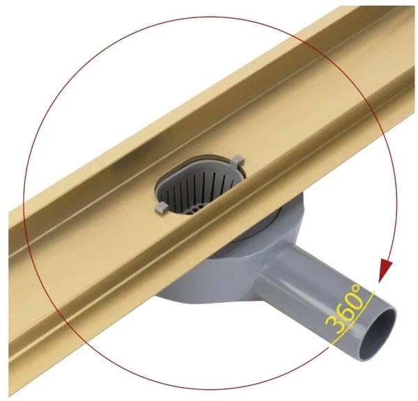 REA-G2703 - Odtokový žľab NEOX PRO 80 cm nerezová oceľ / brúsené zlato