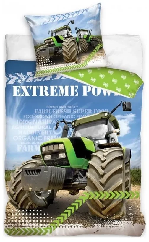 Bavlnené posteľné obliečky Traktor - Extreme Power - 100% bavlna Renforcé - 70 x 90 cm + 140 x 200 cm