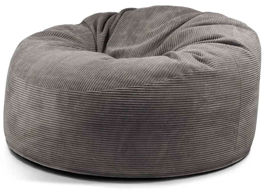 Tmavosivý menčestrový sedací vak Om 135 – SLOWDOWN