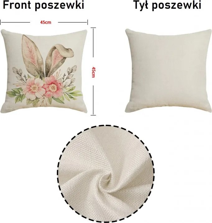 Ľanový poťah na vankúš FLOSPRING 45x45 cm, krémový