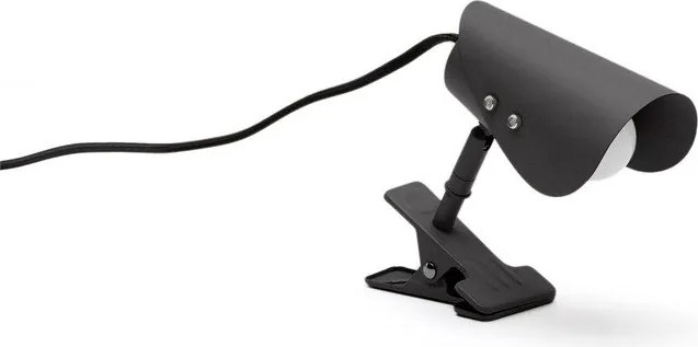 Čierna kovová stolová lampa s klipom (výška 16 cm) Jula – Kave Home