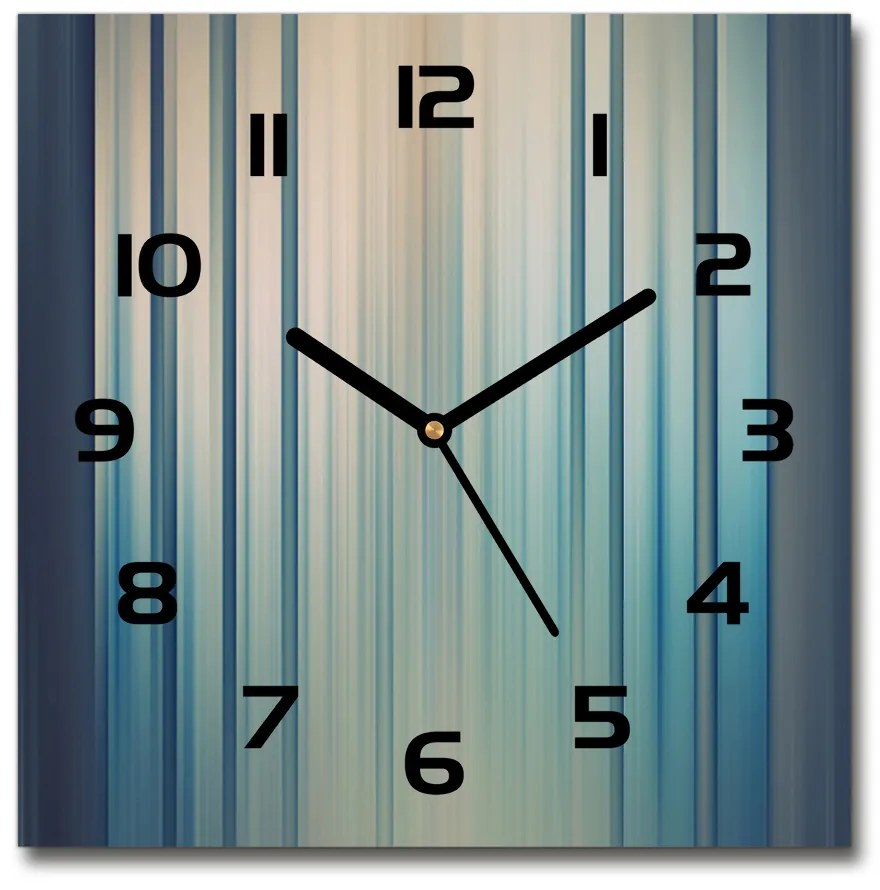 Sklenené nástenné hodiny štvorec Modrné pásky pl_zsk_30x30_c-f_81079136