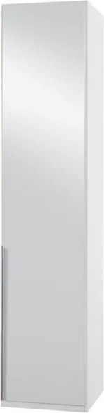 Šatníková skriňa New York D, 45 cm, biela / biely lesk