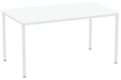 Jedálenský stôl Versys so svetlosivým podnožím RAL 7035, 140 x 80 x 74,3 cm, biely