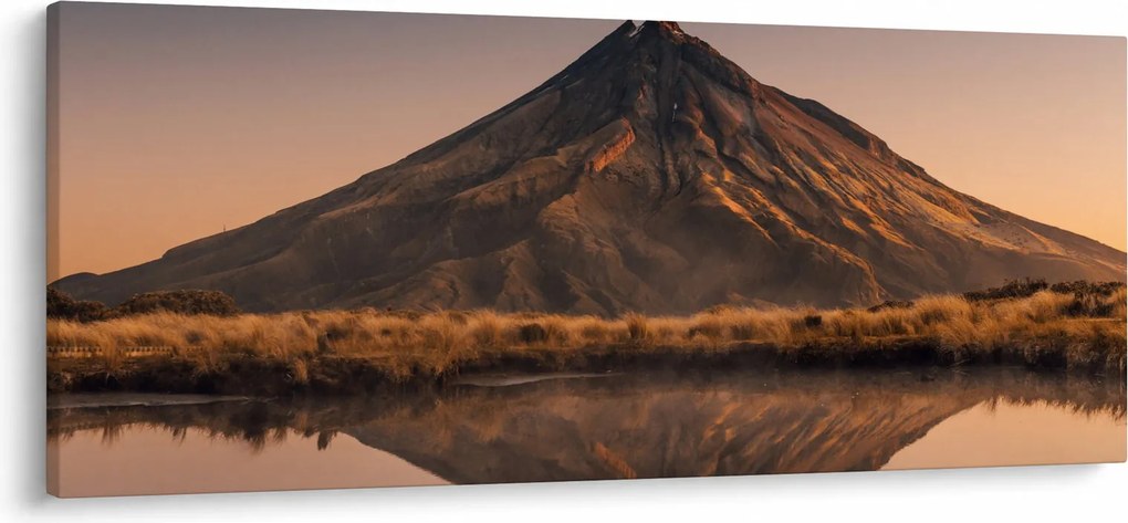 Obraz odrazu hory Taranaki, Nový Zéland (120x50 cm)