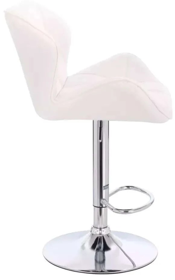 LuxuryForm DESIGN Barová stolička MILANO VELUR na striebornom tanieri - biela