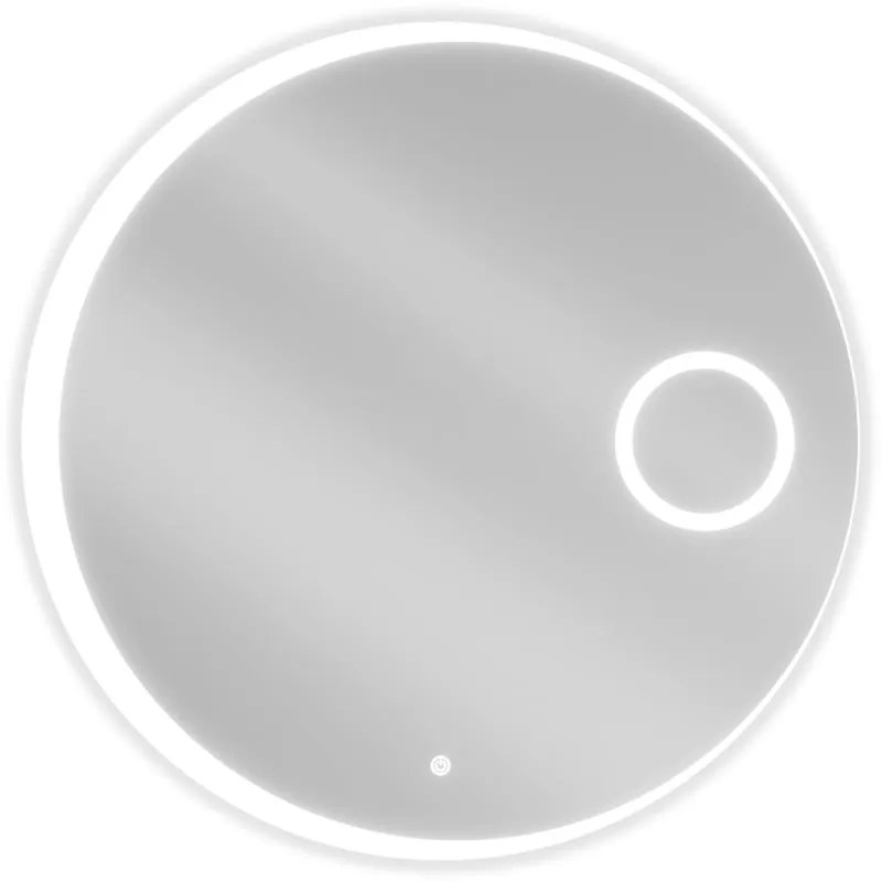 Mexen Ella, LED kúpeľňové zrkadlo s podsvietením a kozmetickým zrkadielkom 80x80 cm, 6000K, ochrana proti zahmlievaniu, 9811-080-080-611-00