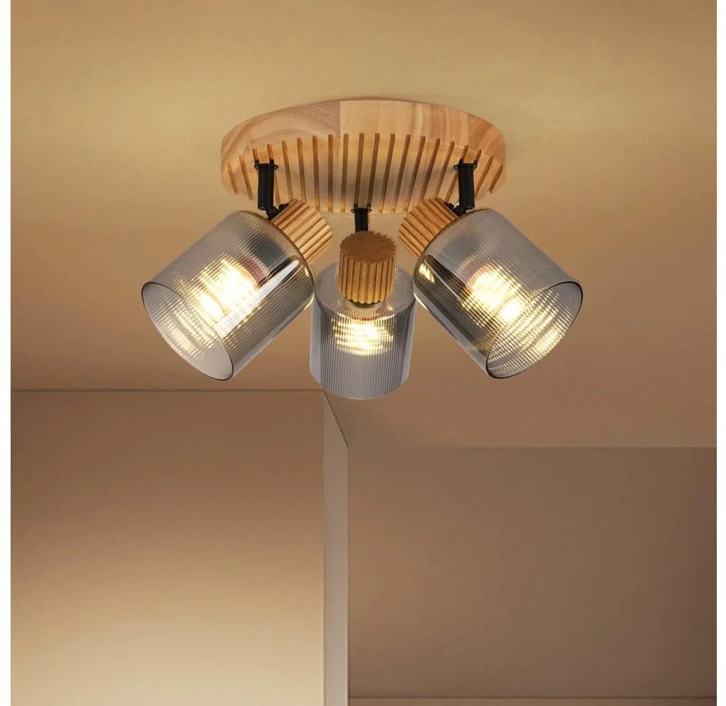 Brilagi - Bodové svietidlo HYGGE 3xE14/15W/230V kaučukovník/dymová