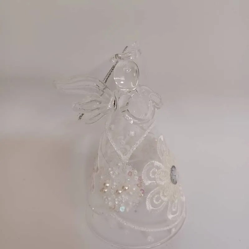 DECOLED Skleněný anděl, 7 x 11 cm