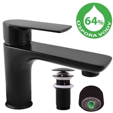 RAV SLEZÁK Vltava umývadlová batéria s clic-clac čierna vte427.0kcmat VTE427.0CMAT