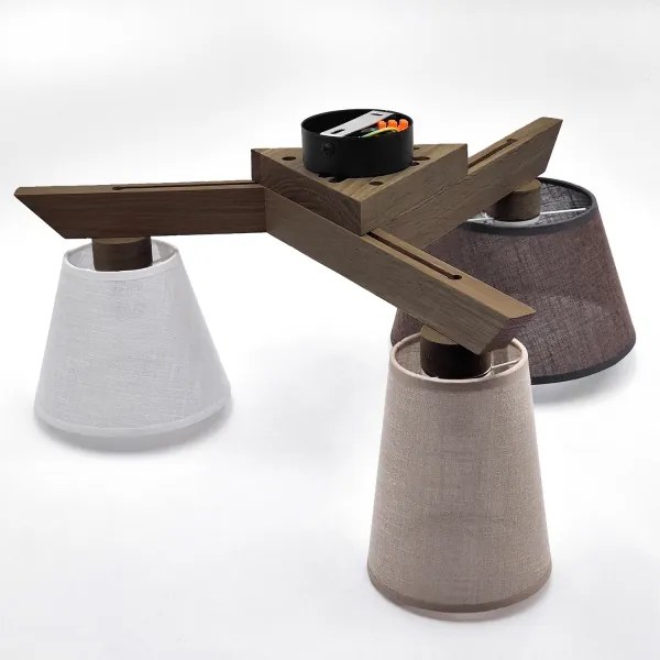 Brilagi - LED  Prisadený luster ANTHONY 3xE14/40W/230V dub orech