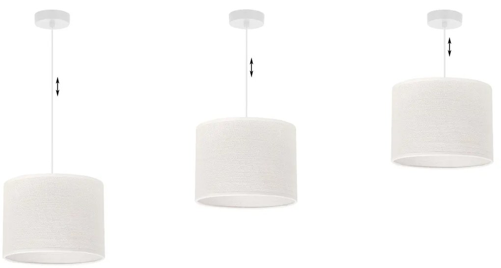 Závesné svietidlo Juta, 1x biele jutové tienidlo, (fi 20cm), w